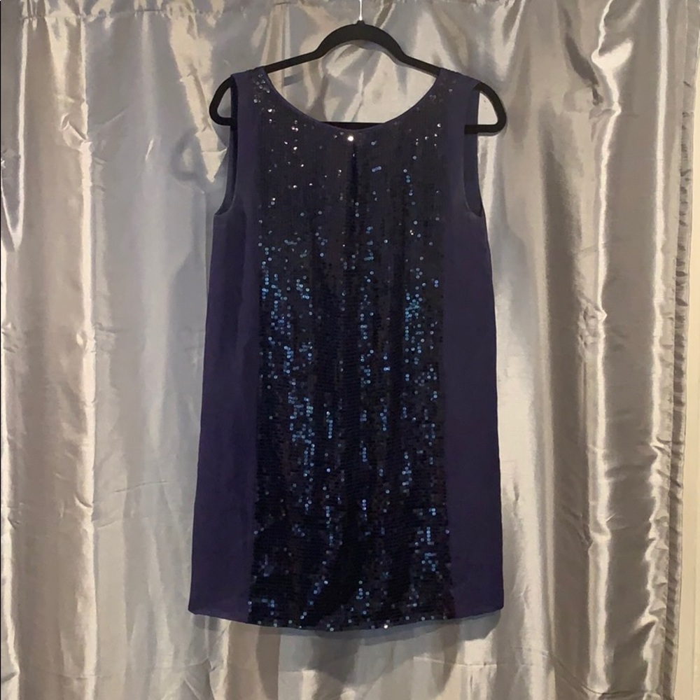 BCBG MaxAzria navy blues sequined dress